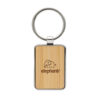 RCS recycled zinc alloy rectangle keychain with bamboo - Image 6