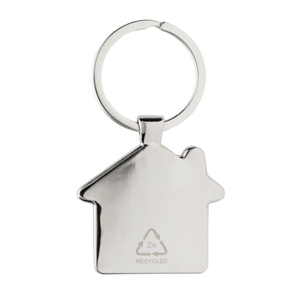 RCS recycled zinc alloy house keychain with bamboo - Image 3