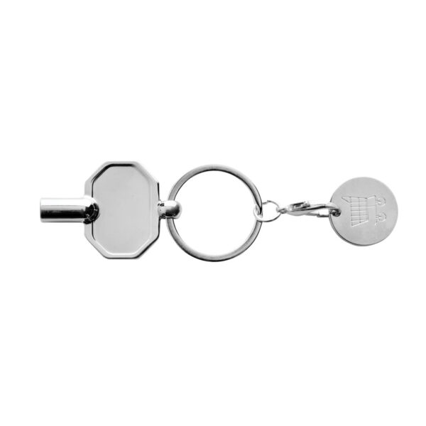 RCS recycled zinc alloy radiator key keychain with coin - Image 2