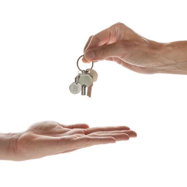 RCS recycled zinc alloy radiator key keychain with coin - Image 5
