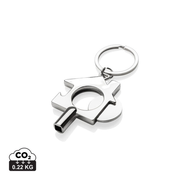 RCS recycled zinc alloy 3 in 1 keychain