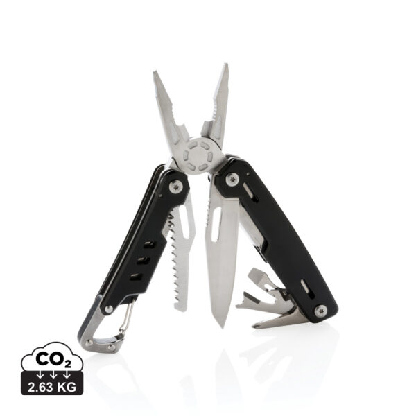 Solid multitool with carabiner