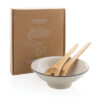 Ukiyo salad bowl with bamboo salad server - Image 9