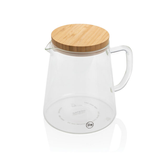 Ukiyo borosilicate glass carafe with bamboo lid 1.2L - Image 2