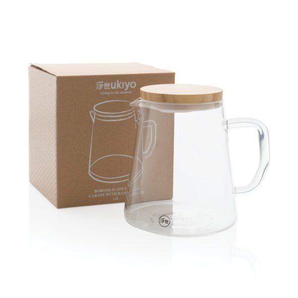 Ukiyo borosilicate glass carafe with bamboo lid 1.2L - Image 7