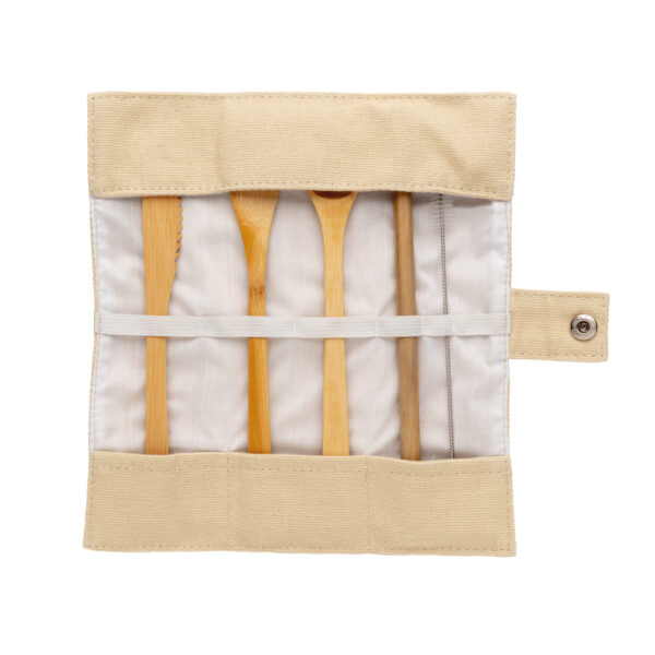 Reusable bamboo travel cutlery set - Image 3