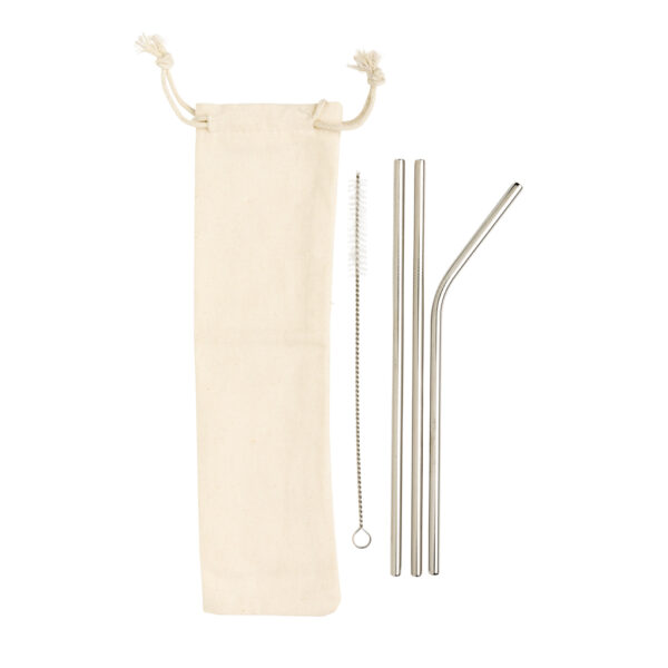 Reusable stainless steel 3 pcs straw set - Image 3