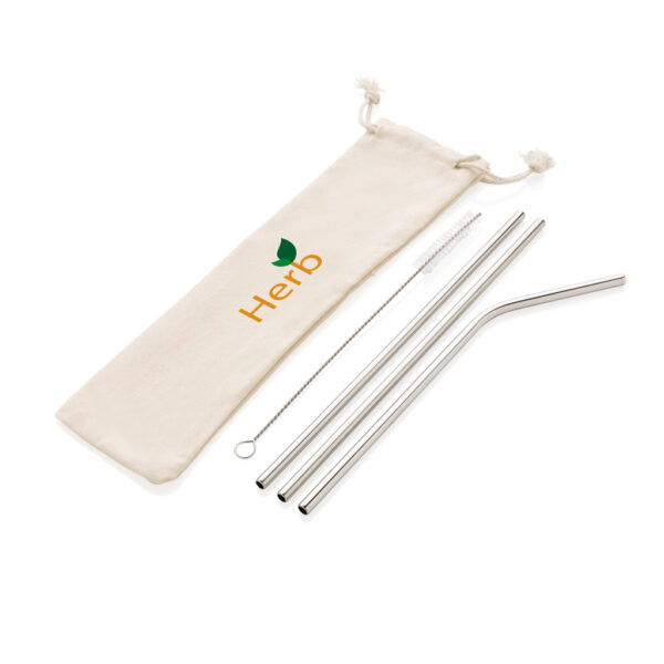 Reusable stainless steel 3 pcs straw set - Image 5