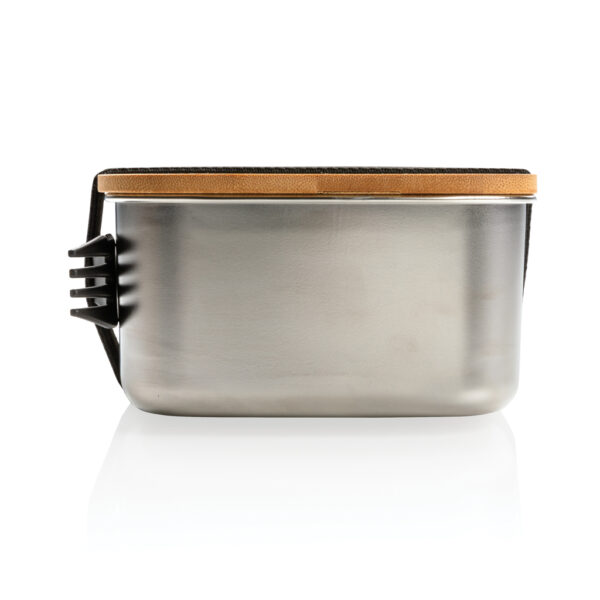 Stainless steel lunchbox with bamboo lid and spork - Image 7