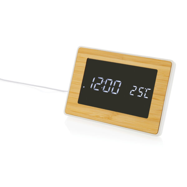 Utah RCS recycled plastic and bamboo LED clock - Image 2