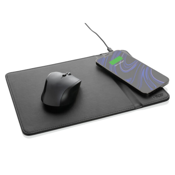 Swiss Peak RCS recycled PU 10W wireless charging mousepad - Image 3