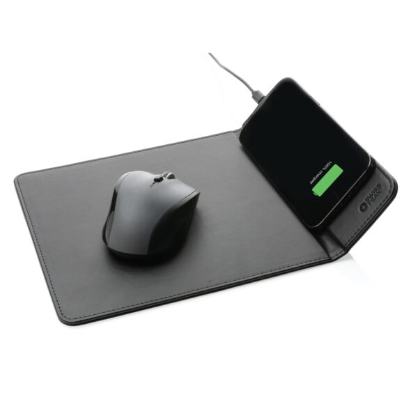 Swiss Peak RCS recycled PU 10W wireless charging mousepad - Image 5