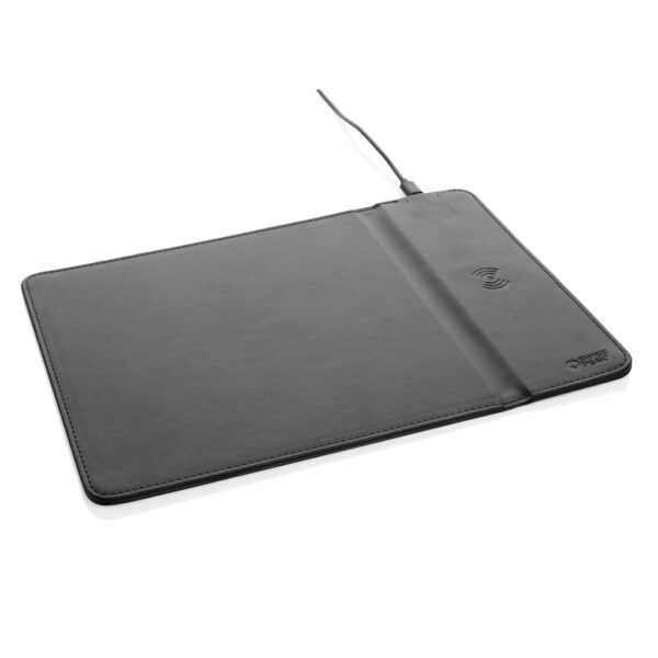 Swiss Peak RCS recycled PU 10W wireless charging mousepad - Image 8