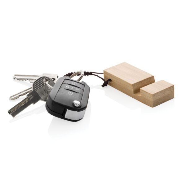 Standkey bamboo keychain phone stand - Image 2