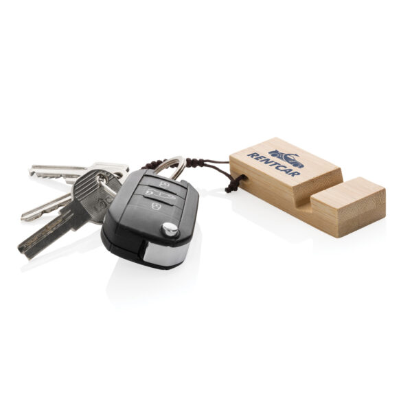 Standkey bamboo keychain phone stand - Image 7