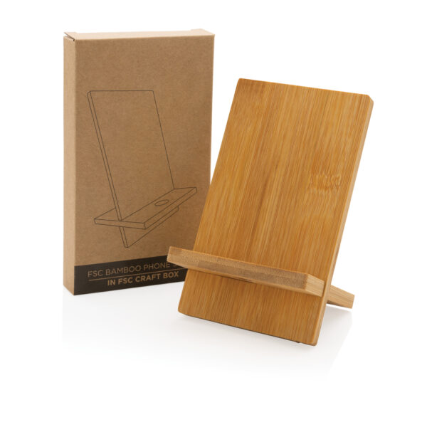 Bamboo phone stand in kraft box - Image 7