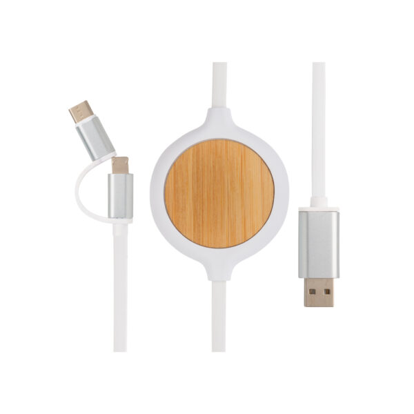 3-in-1 cable with 5W bamboo wireless charger - Image 2