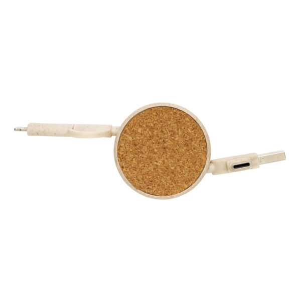 Cork and Wheat 6-in-1 retractable cable - Image 3