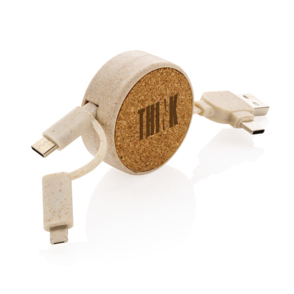 Cork and Wheat 6-in-1 retractable cable - Image 6