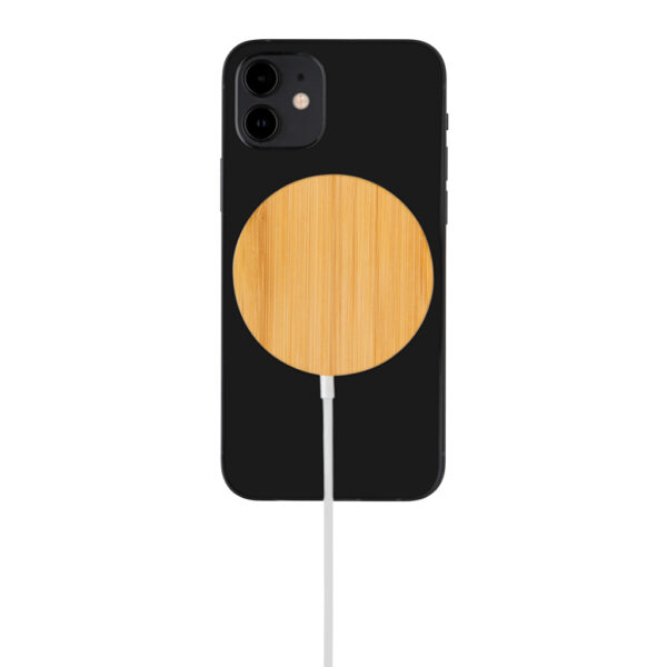 10W bamboo magnetic wireless charger - Image 4