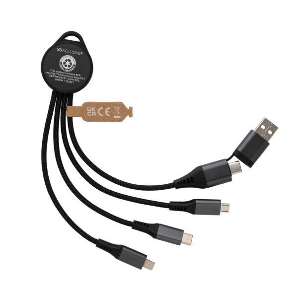 Terra RCS recycled aluminium 6-in-1 charging cable - Image 3