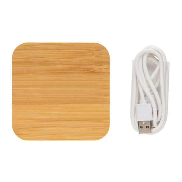 Bamboo 5W wireless charger with USB - Image 5