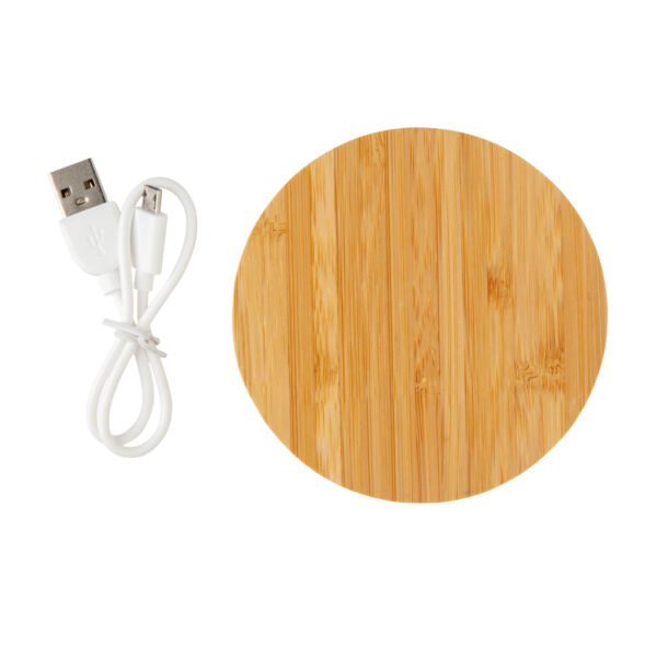 Bamboo 5W round wireless charger - Image 3