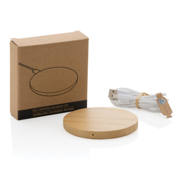 Bamboo 5W round wireless charger - Image 10