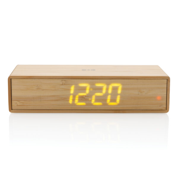 Bamboo alarm clock with 5W wireless charger - Image 4