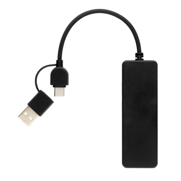 RCS recycled plastic USB hub with dual input - Image 3