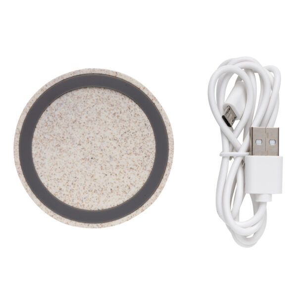 Wheat Straw 5W round wireless charging pad - Image 4