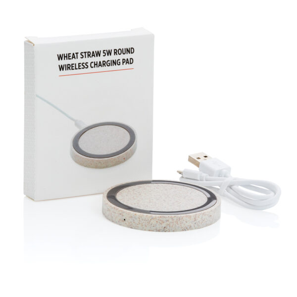 Wheat Straw 5W round wireless charging pad - Image 9