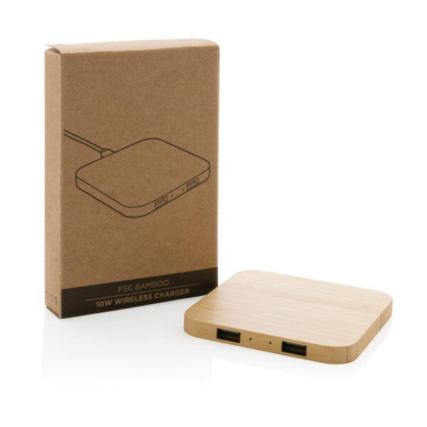 Bamboo 10W wireless charger with USB - Image 9