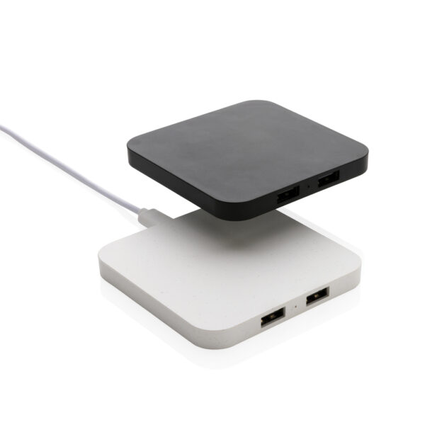 RCS recycled plastic 10W Wireless charger with USB Ports - Image 8