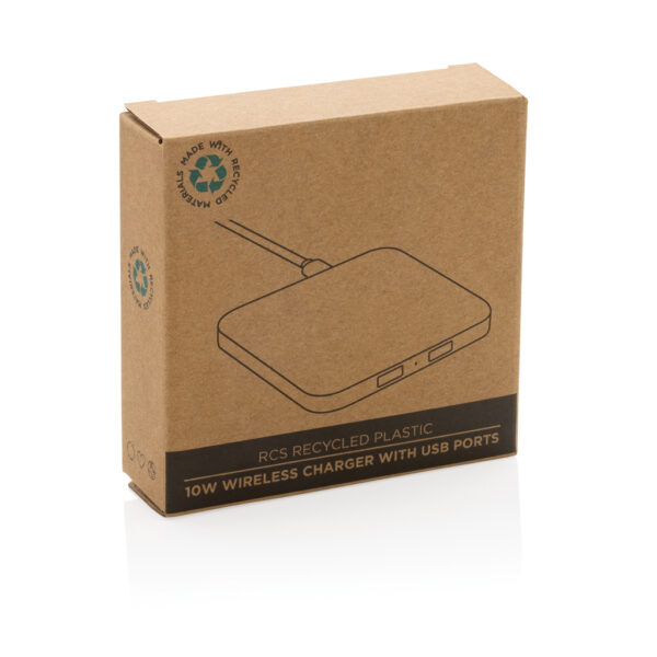 RCS recycled plastic 10W Wireless charger with USB Ports - Image 11