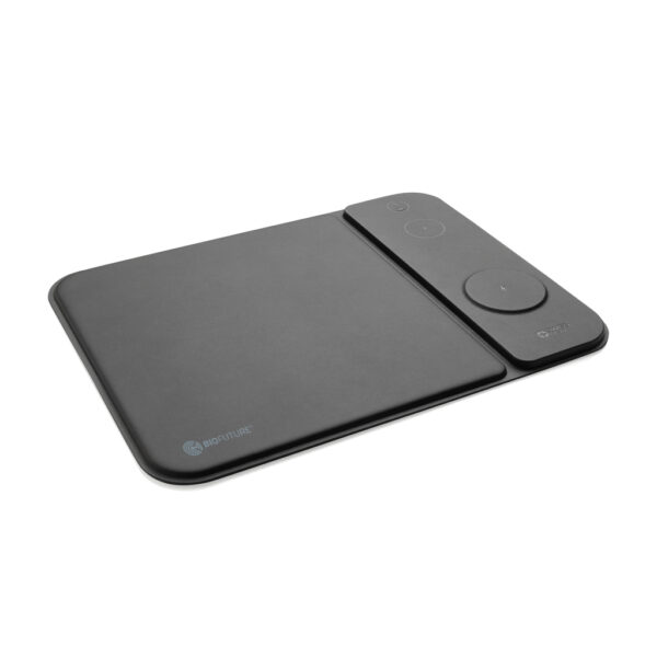 Swiss peak RCS recycled PU 15W 3 in 1 charging mousepad - Image 8