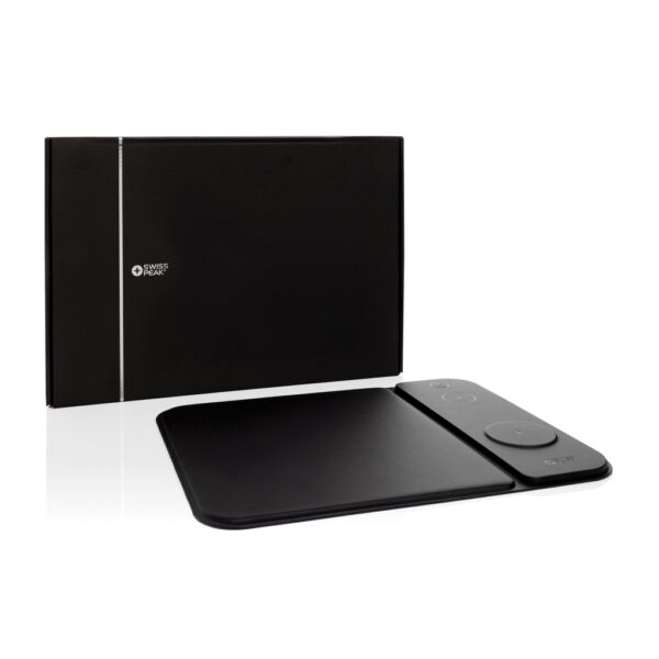 Swiss peak RCS recycled PU 15W 3 in 1 charging mousepad - Image 11