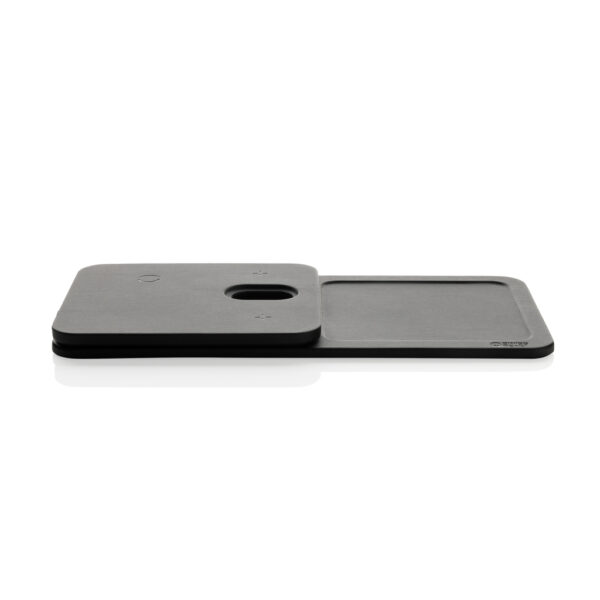 Swiss Peak 3 in 1 RCS recycled PU wireless charger desk tray - Image 7