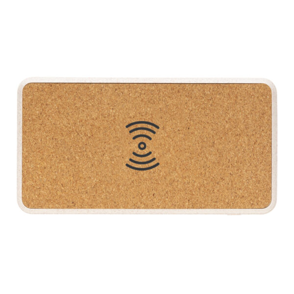 Cork and Wheat Straw 8.000 mAh 5W wireless powerbank - Image 3