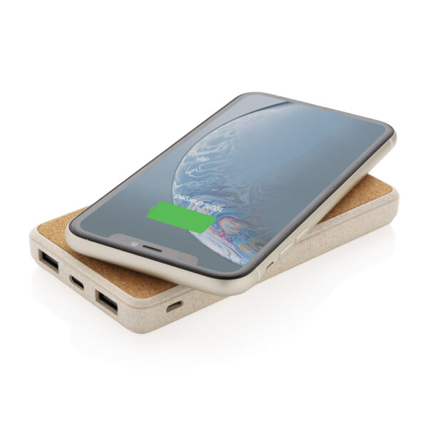 Cork and Wheat Straw 8.000 mAh 5W wireless powerbank - Image 5