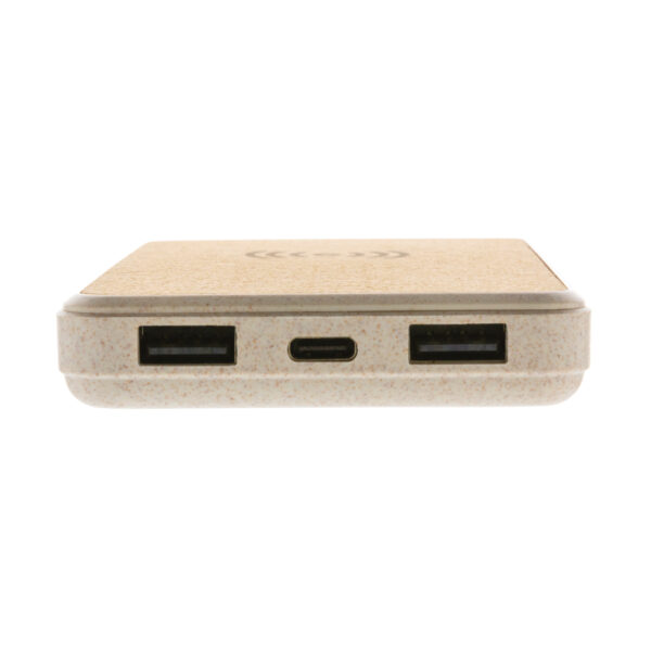 Cork and Wheat Straw 8.000 mAh 5W wireless powerbank - Image 7