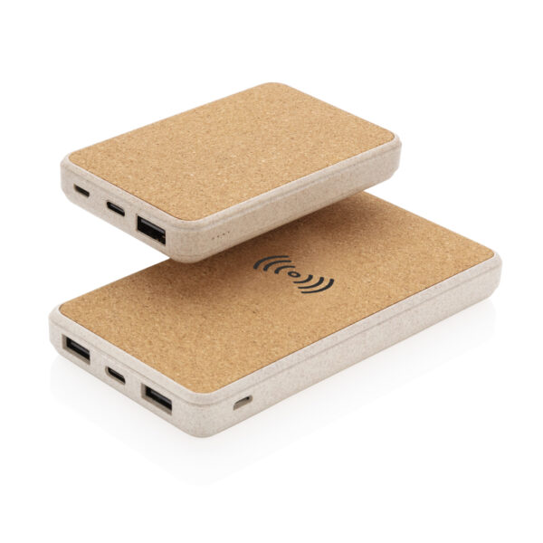 Cork and Wheat Straw 8.000 mAh 5W wireless powerbank - Image 9