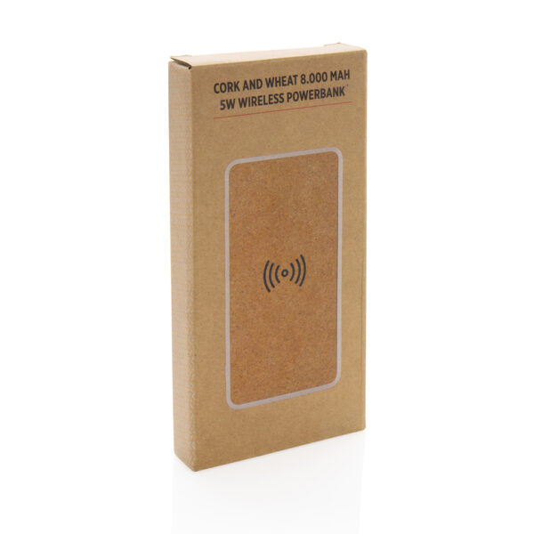 Cork and Wheat Straw 8.000 mAh 5W wireless powerbank - Image 12