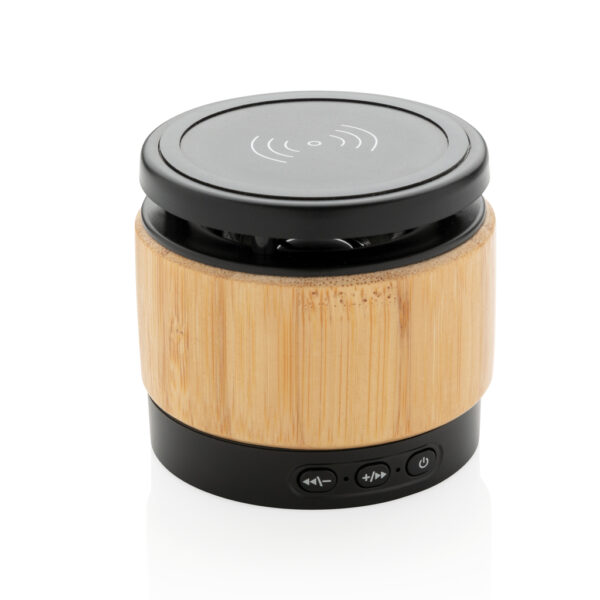 Bamboo wireless charger speaker - Image 2