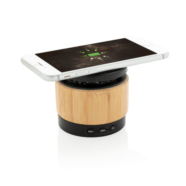 Bamboo wireless charger speaker - Image 6