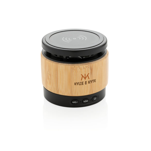 Bamboo wireless charger speaker - Image 7