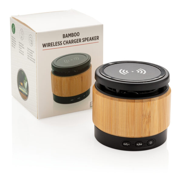 Bamboo wireless charger speaker - Image 10