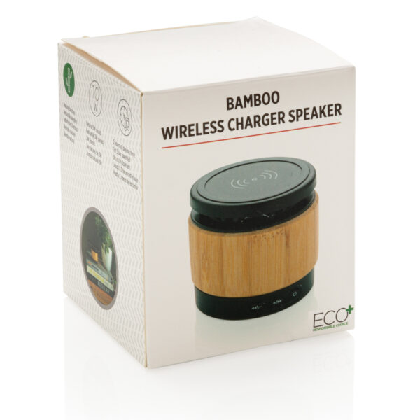Bamboo wireless charger speaker - Image 11