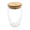Double wall borosilicate glass with bamboo lid 350ml - Image 7