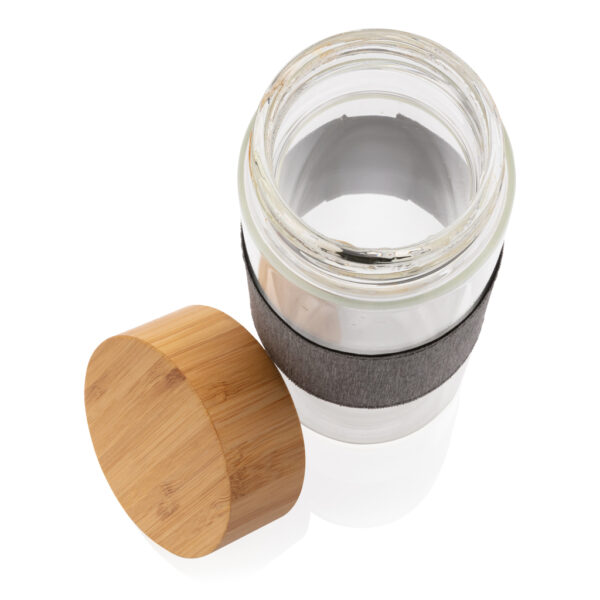Impact borosilicate glass bottle with bamboo lid - Image 7